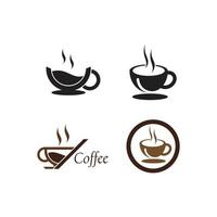 koffie glas logo vector