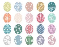 reeks Pasen eieren tekening botanisch illustratie vector