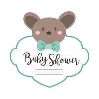 babydouche belettering met koala hand tekenen stijl vector