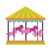 kermis merry go round vlakke stijl vector