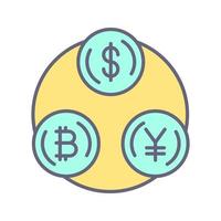 valuta wisselen vector pictogram