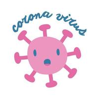 coronavirus campagne belettering met deeltjes vlakke stijl vector illustratie ontwerp