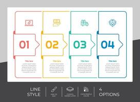 workflow plein infographic vector ontwerp met 4 opties en lijn ontwerp. optie infographic kan worden gebruikt voor presentatie, jaar- rapport, bedrijf doel.
