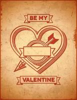 valentijnsdag dag kaart met hart en cupido's pijl vector
