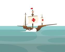 christopher columbus schip op zee vector ontwerp