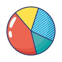 statistieken cirkeldiagram platte stijlicoon vector