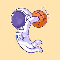 astronauten zijn opgewonden naar Speel basketbal vector