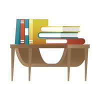 houten lade met boeken pictogram vectorillustratie vector