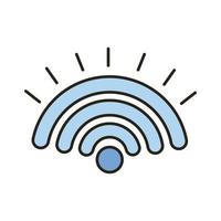 wifi signaallijn en opvulling stijlicoon vector