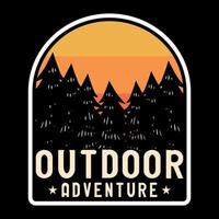 avontuur camping etiket vector illustratie retro wijnoogst insigne sticker en t-shirt ontwerp