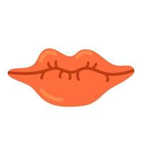 rood vrouw lippen vlak tekenfilm illustratie vector