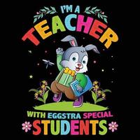 leraar met Eggstra speciaal studenten vector
