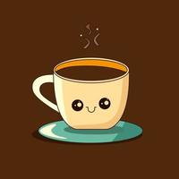 schattig grappig koffie kop vector illustratie