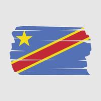 republiek congo vlag borstel vector