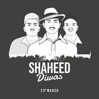 vieren Shaheed diwas. bhagat zingen, Shaheed sardar bhagat singh. 23e maart vector