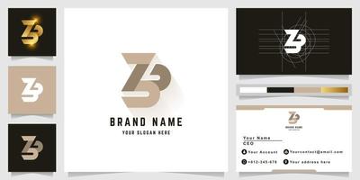 brief zb of z3 monogram logo met bedrijf kaart ontwerp vector