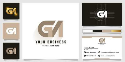 brief gn of ga monogram logo met bedrijf kaart ontwerp vector