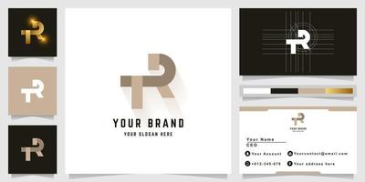 brief tr of tp monogram logo met bedrijf kaart ontwerp vector