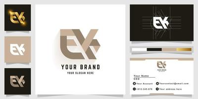 brief ek of eyk monogram logo met bedrijf kaart ontwerp vector