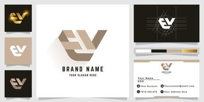 brief ev of ey monogram logo met bedrijf kaart ontwerp vector