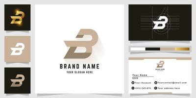 brief b of zb monogram logo met bedrijf kaart ontwerp vector