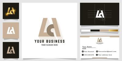 brief advertentie of ld monogram logo met bedrijf kaart ontwerp vector