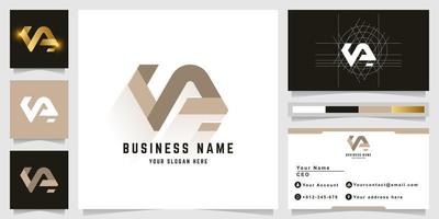 brief va of na monogram logo met bedrijf kaart ontwerp vector