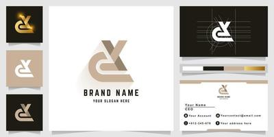 brief cy of ex monogram logo met bedrijf kaart ontwerp vector