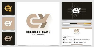 brief cx of ey monogram logo met bedrijf kaart ontwerp vector