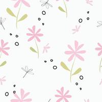 naadloos pastel hand- getrokken bloemen patroon vector