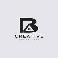 brief b huis logo ontwerp vector