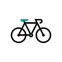 fiets icoon vector logo sjabloon illustratie ontwerp. fiets schets icoon. turkoois kleur.