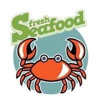 krab tekenfilm zeevruchten mascotte logo vector