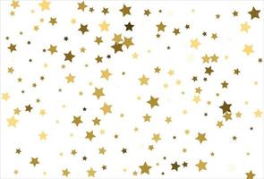 willekeurig vallend goud sterren Aan wit achtergrond. schitteren patroon voor banier, groet kaart, Kerstmis en nieuw jaar kaart, uitnodiging, ansichtkaart, papier verpakking vector