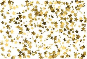 willekeurig vallend goud sterren Aan wit achtergrond. schitteren patroon voor banier, groet kaart, Kerstmis en nieuw jaar kaart, uitnodiging, ansichtkaart, papier verpakking vector