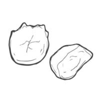 Mozzarella tekening icoon. lineair en kleur versie. zwart gemakkelijk illustratie van Italiaans kaas met basilicum bladeren voor verpakking ontwerp. contour geïsoleerd vector pictogram Aan wit achtergrond