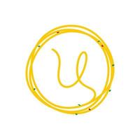 eerste u cirkel noodle logo vector