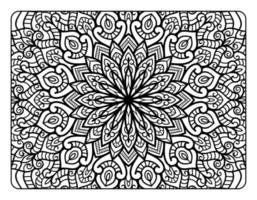 volwassen mandala kleur bladzijde voor ontspanning, kleur bladzijde voor volwassen, kleur boek bladzijde met bloemen mandala patroon kunst vector