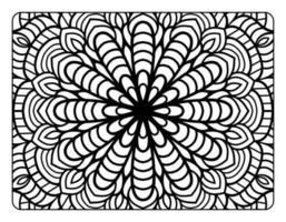 mandala bloemen kleur bladzijde voor volwassen kleur boek, zwart en wit mandala kleur bladzijde, hand- getrokken geschetst tekening lijn kunst voor volwassen kleur bladzijde interieur vector