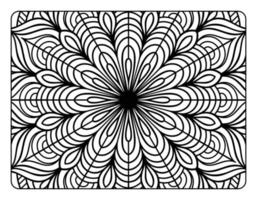 mandala bloemen kleur bladzijde voor volwassen kleur boek, zwart en wit mandala kleur bladzijde, hand- getrokken geschetst tekening lijn kunst voor volwassen kleur bladzijde interieur vector