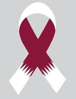 3d vlag van qatar Aan lintje. vector