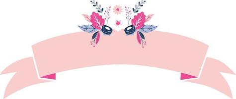 roze lint met bloem illustratie vector