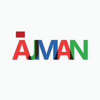 Ajman vector rgb overlappende brieven typografie met vlag. Verenigde Arabisch emiraten stad logotype decoratie.