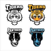 groot katten verzameling van sport logo stijl vector