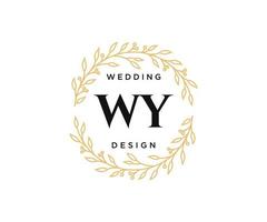 wy initialen brief bruiloft monogram logos verzameling, hand- getrokken modern minimalistisch en bloemen Sjablonen voor uitnodiging kaarten, opslaan de datum, elegant identiteit voor restaurant, boetiek, cafe in vector