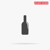 fles van alcohol. gemakkelijk vlak zwart symbool met schaduw Aan wit achtergrond. vector illustratie pictogram