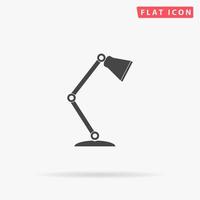 leeslamp. gemakkelijk vlak zwart symbool met schaduw Aan wit achtergrond. vector illustratie pictogram