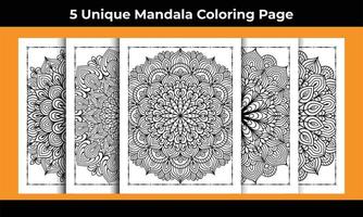 mandala kleur bladzijde interieur bundel vector