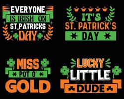 st. Patrick dag bundel t-shirt ontwerp. vector