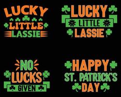 st. Patrick dag bundel t-shirt ontwerp. vector